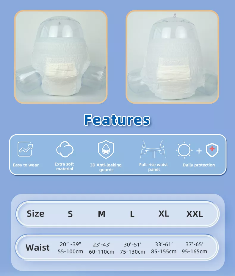 Eco-friendly Biodegradable Pull-up Adult Diapers Underwear Pull-up Diapers Pants