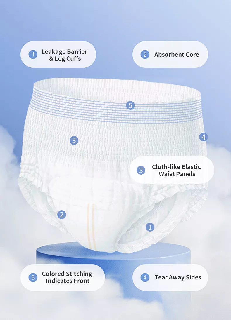Eco-friendly Biodegradable Pull-up Adult Diapers Underwear Pull-up Diapers Pants