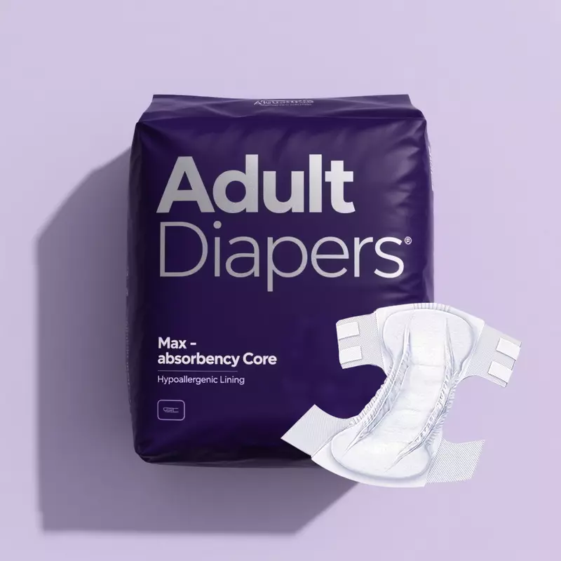 Daily Use Adult Diapers - Slim Design Absorbent Core Leak Guards & Soft Edges